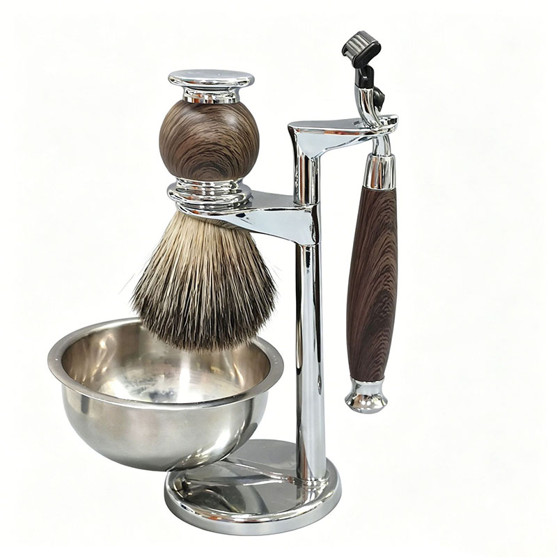 Shaving Brush Set - 4Pcs Set Peralatan Cukur Pria dengan