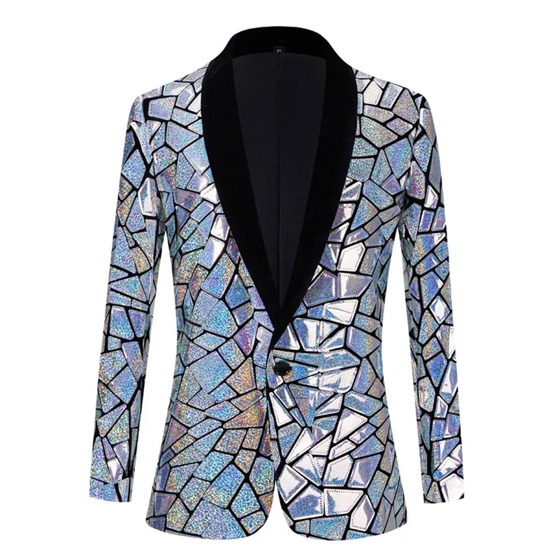 Men'S Grooming Mirror - Jaket Blazer payet Laser pria, selendang