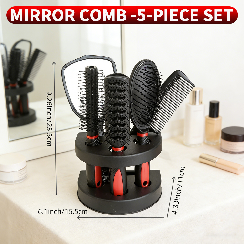 Men'S Grooming Mirror - Set Cermin & Sisir 5-in-1 dengan