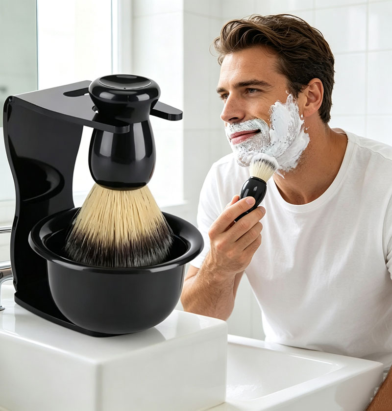 Set Kuas Cukur dengan Stand 3- - Shaving Brush Set ulasan dan harga